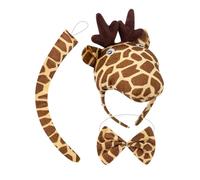 YIZITU 1/3/4/5 orecchie di giraffa fascia papillon coda tutu gonna animale giraffa accessori costume set Halloween Cosplay costume accessori bambini ragazze bambini