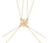 YIZITU 4 collane con ciondolo a forma di cuore con quattro foglie e scritta "Forever Love"