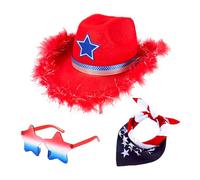 YIZITU Bandiera America Costume Accessorio Occhiali Da Sole Cow Boy Caps Paisley Bandana Per 4 Luglio Festa Dell'indipendenza Celebrazione