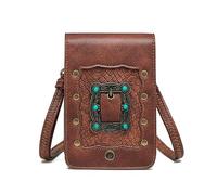 YIZITU Borsa a tracolla 2023 Borsa a tracolla Punk Borsa da cintura Telefono Per Ragazza Donne Spalla Piazza Versatile Borse da viaggio alla moda Design unico Spalla, cachi, One Size