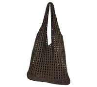 YIZITU Borsa a tracolla 2023 Hollow Out Tote Fashion Crochet Borsa da spiaggia lavorata a maglia per donna ragazza borse per la spesa versatili di colore solido scava fuori all'uncinetto, Caff, One