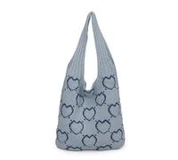 YIZITU Borsa a tracolla alla moda di grande capacità della borsa dell'uncinetto della maglia dell'annata per le donne singola, blu cielo, One Size