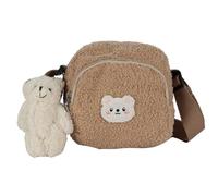 YIZITU Borsa a tracolla Carino Peluche Borsa a tracolla Portafoglio Cartoon Bear Ciondolo Borsa Con Cinghia Regolabile Per Ragazze Borse di Panno Per Le Donne Borsa A Tracolla, Marrone, One Size