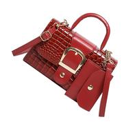 YIZITU Borsa a tracolla con motivo goffrato 2pcs e borsa a tracolla borse a tracolla in pelle PU borse casual per le esigenze delle donne moderne borsa a tracolla casual, Rosso, One Size