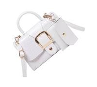 YIZITU Borsa a tracolla con motivo goffrato 2pcs e borsa a tracolla borse a tracolla in pelle PU borse casual per le esigenze delle donne moderne borsa a tracolla casual, bianco, One Size