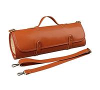 YIZITU Borsa da cucina in tela nera con 10 coltelli con cerniera per supporto portatile Chef, Marrone