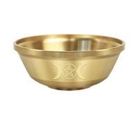 YIZITU Brasses Bowl with Intricate Pentacle Durability Rustproof Container for Tabletops Game And Decorative Use Compacts Brasses Game Accessory