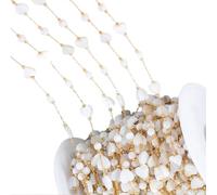 YIZITU Catena personalizzabile sfaccettata variopinta dell'acciaio inossidabile dell'accessorio della catena del tallone con le perle variopinte 1m per la fabbricazione