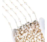 YIZITU Catena personalizzabile sfaccettata variopinta dell'acciaio inossidabile dell'accessorio della catena del tallone con le perle variopinte 1m per la fabbricazione