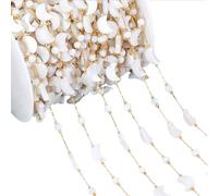 YIZITU Catena personalizzabile sfaccettata variopinta dell'acciaio inossidabile dell'accessorio della catena del tallone con le perle variopinte 1m per la fabbricazione