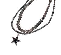 YIZITU Celestials - Collana impilabile con ciondolo a forma di luna e stella, regolabile, per uno stile versatile, girocollo da donna, Misura unica, come descritto, come descritto