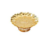 YIZITU Cerimoniale A Piede Oro con Loto Che Offrono Vassoio per Templi Alti Domestici Servizio Decorativo in Lega