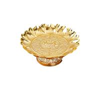 YIZITU Cerimoniale A Piede Oro con Loto Che Offrono Vassoio per Templi Alti Domestici Servizio Decorativo in Lega