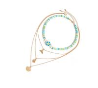 YIZITU Collana regolabile con conchiglie da spiaggia per le donne morbide perline in ceramica multistrato collana gioielli delicati sulla pelle, Misura unica, come descritto, Nessuna pietra preziosa