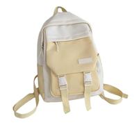 YIZITU Colore a contrasto Piccolo Zaino Per Le Donne Studente Schoolbag Fashion Travel Casual College Book Bag Zip Daypack Contrasto Colore Nylon Zaino, giallo chiaro