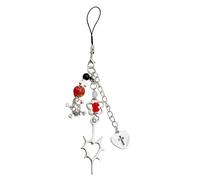 YIZITU Colorful Bead Phone Strap Handmade Cuore Crocifisso Fiore Perline Portachiavi Accessorio Unico Portafoglio E Borsa Gioielli Unico Cinturino Del Telefono Perline
