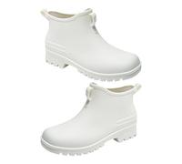 YIZITU Comodi Anti Slip Scarpe Corte Impermeabile Traspirante Caviglia Pioggia Boot Alla Moda Pesca Pioggia Scarpe Impermeabile Basso Top Boot Per L'esplorazione, bianco, U