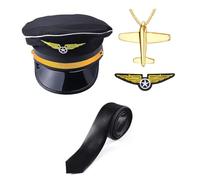 YIZITU Costume da capitano della compagnia aerea assistente di volo giochi di ruolo abiti capitano cosplay accessorio per uomini donne Halloween mascherata