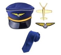 YIZITU Costume da capitano della compagnia aerea assistente di volo giochi di ruolo abiti capitano cosplay accessorio per uomini donne Halloween mascherata