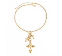 YIZITU Crucifissi Unici Crocifisso Paperino E Perle Netro Styles Gioielli Accessorio Per Appassionati E TrendSetter Oro Vintage Crossed Ciondolo Per Le Donne