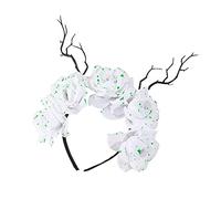 YIZITU Day Of The Dead Fascia Costume Rose Flower Corone Skull Fascia Halloween Tiaras E Corone Goth Corone Fascia