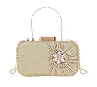 YIZITU Elegante borsa da sera con catena staccabile, borsa a tracolla per festa di nozze, borsa da sera a tracolla, 80915 Oro, One Size