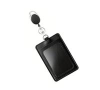 YIZITU Elegante Porta Carte In Pelle PU Con Supporto Trasparente Per L'accesso E L'identificazione Sul Posto Lavoro Custodia Trasparente Alla Per Finestra