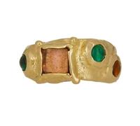 YIZITU Eleganti anelli di colore oro per le donne distintivi anelli da donna con strass vivaci in una pietra multicolore stile vintage, champagne, come descritto, come descritto