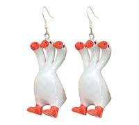 YIZITU Eleganti orecchini pendenti a forma di oche con tre teste portachiavi per la vita quotidiana, feste e appuntamenti