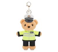 YIZITU Fun Polices Bear - Portachiavi unisex in peluche a forma di orso della polizia, ornamento