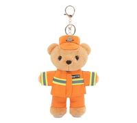 YIZITU Fun Polices Bear - Portachiavi unisex in peluche a forma di orso della polizia, ornamento