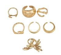 YIZITU Liquid Lavaed - Set di 7 anelli a forma di farfalla, alla moda, eleganti, gioielli, accessori decorativi, per uso quotidiano, anelli unici, Misura unica, come descritto, come descritto