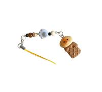 YIZITU Portachiavi giocoso a forma di cane con gelato e biscotti, ornamento chiave regalo per giovani donne e studenti