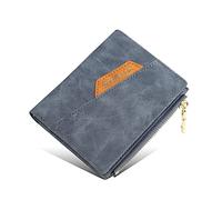 YIZITU Portafoglio da uomo pieghevole corto in pelle PU con cerniera ID carte d'identità titolare della carta di nome Portamonete portatile per Business Male Breve PU Leather con cerniera
