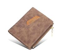 YIZITU Portafoglio da uomo pieghevole corto in pelle PU con cerniera ID carte d'identità titolare della carta di nome Portamonete portatile per Business Male Breve PU Leather con cerniera