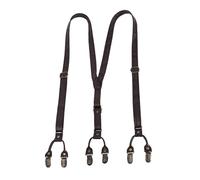 YIZITU Pratiche bretelle da uomo 6 clip design premium in pelle PU regolabile cintura cinghia antiscivolo pratico antiscivolo pantaloni brace