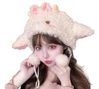 YIZITU Ragazze Cappello Di Agnello Del Fumetto Animale Caldo Inverno Peloso Copricapo Cosplay Festa Bella Copricapo Cosplay Pittore Cappelli Peloso Per Gli Uomini