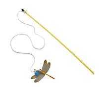 YIZITU Realistic Multicolor Dragonflies Toy Teaser Wand with Bells for Indoor Kittens & Weight Management Dragonflies Cats Teaser Wand with Bells