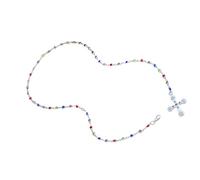 YIZITU Robusta collana a forma di clavicola con un delicato ciondolo a forma di croce e zirconi colorati per feste e matrimoni, gioielli regalo per damigella d'onore, Misura unica, come descritto