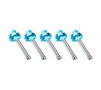 YIZITU Set di 5 piercing da naso in lega robusta a forma di L e design a cerchio con zirconia cubica, decorazione giovanile, GGG, come descritto, come descritto