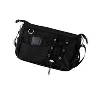 YIZITU Star Itabag - Borsa a tracolla con tracolla regolabile, elegante borsa a tracolla con coulisse, per scuola, viaggi e uso quotidiano, con stelle, con coulisse, decorazione alla moda, Nero