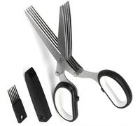 YIZITU Steel Kitchen Choppers Scissors with 5 Blade And Safety Cover for Quick Food Preps And Office Document Shredding Time Saving Kitchen Scissors