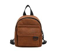 YIZITU Zaino creativo in velluto a coste, doppia borsa a tracolla, piccola borsa per cosmetici, da viaggio, per lavoro, scuola, biblioteca, viaggi, Marrone, One Size