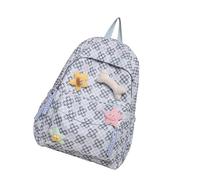 YIZITU Zaino semplice a scacchi di ispirazione giapponese per la borsa scolastica degli studenti con ampio spazio di archiviazione zaino estetico zaino in nylon alla moda, Blu