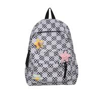 YIZITU Zaino semplice a scacchi di ispirazione giapponese per la borsa scolastica degli studenti con ampio spazio di archiviazione zaino estetico zaino in nylon alla moda, Nero