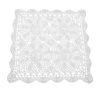 Yizunnu Centrino vintage lavorato all'uncinetto quadrato in cotone tovaglia 40 x 40 cm bianco asciugamano divano