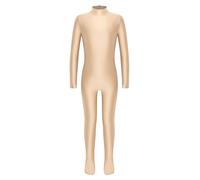 YiZYiF Bambini Unitard A Maniche Lunghe Per Ragazze Unitard Balletto E Ginnastica Abito Ballo Tutto Il Corpo Leotard Lungo Latino Nudo 11-12 anni