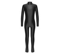 YiZYiF Bambini Unitard A Maniche Lunghe Per Ragazze Unitard Balletto E Ginnastica Abito Ballo Tutto Il Corpo Leotard Lungo Latino Nero 5-6 anni