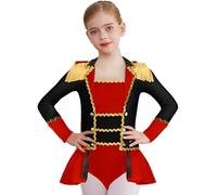 YiZYiF Body Leotard da Domatrice Circo per Bambina Maniche Lunghe con Nappa Bodysuit da Danza Classica Jazz Ringmaster per Halloween Carnevale Outfit Costume