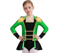 YiZYiF Body Leotard da Domatrice Circo per Bambina Maniche Lunghe con Nappa Bodysuit da Danza Classica Jazz Ringmaster per Halloween Carnevale Outfit Costume